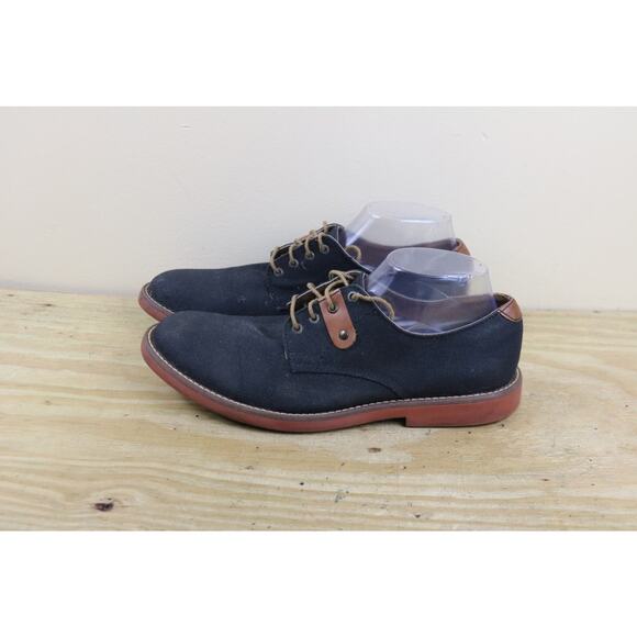Ferrato Shoes Mens 7.5 Black Canvas Oxfords Lace Up - Picture 1 of 7